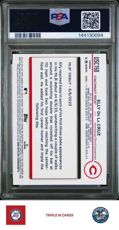 2024 Topps Chrome Update #USC150 Elly De La Cruz X-Fractors PSA 9