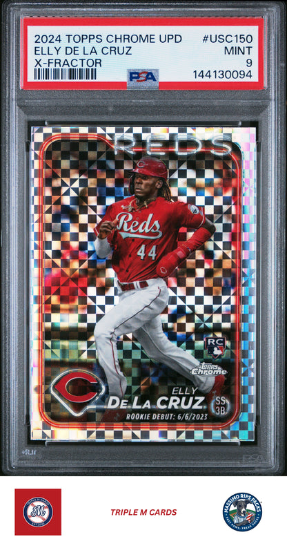 2024 Topps Chrome Update #USC150 Elly De La Cruz X-Fractors PSA 9