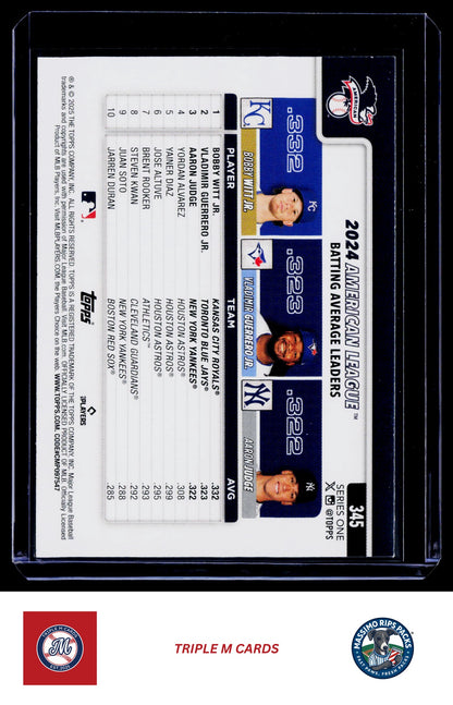2025 Topps #345 American League Leaders AVG