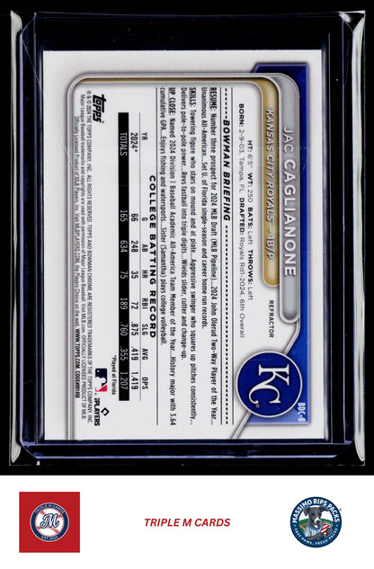 2024 Bowman Draft #BDC-8 Jac Caglianone Chrome Refractor