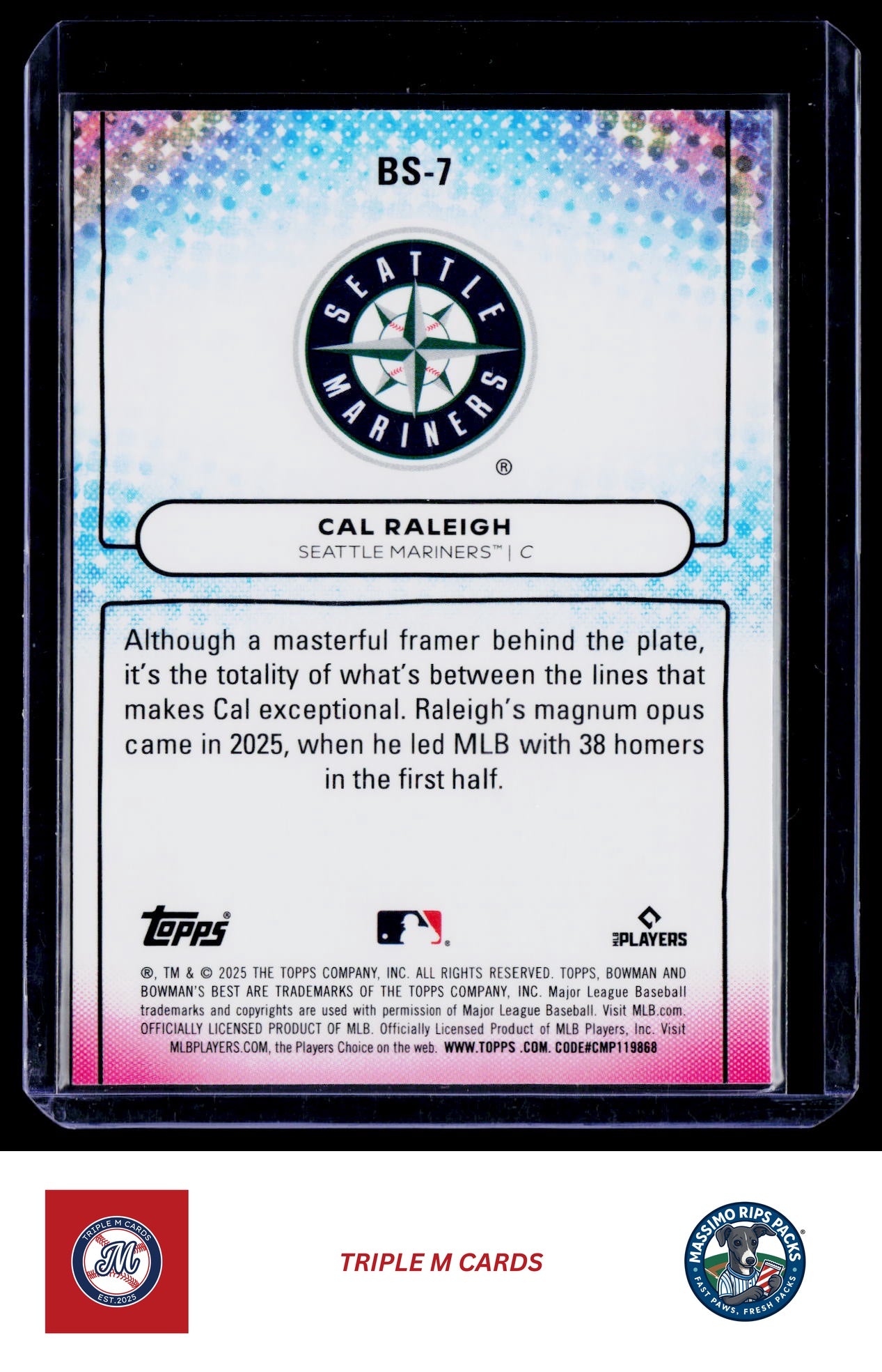 2025 Bowman's Best #BS-7 Cal Raleigh Bowman Showpieces