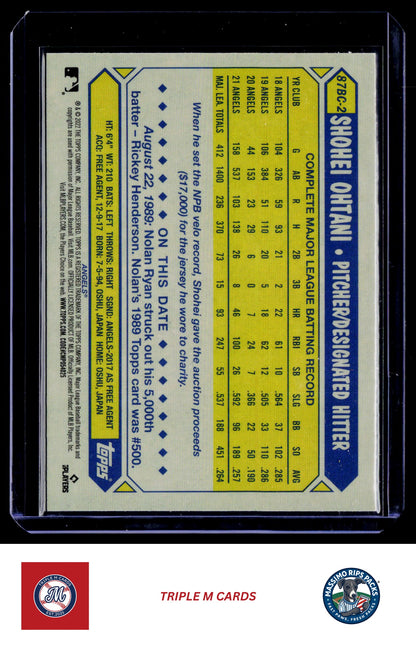 2022 Topps Chrome #87BC-2 Shohei Ohtani 1987 Topps Baseball 35th Anniversary