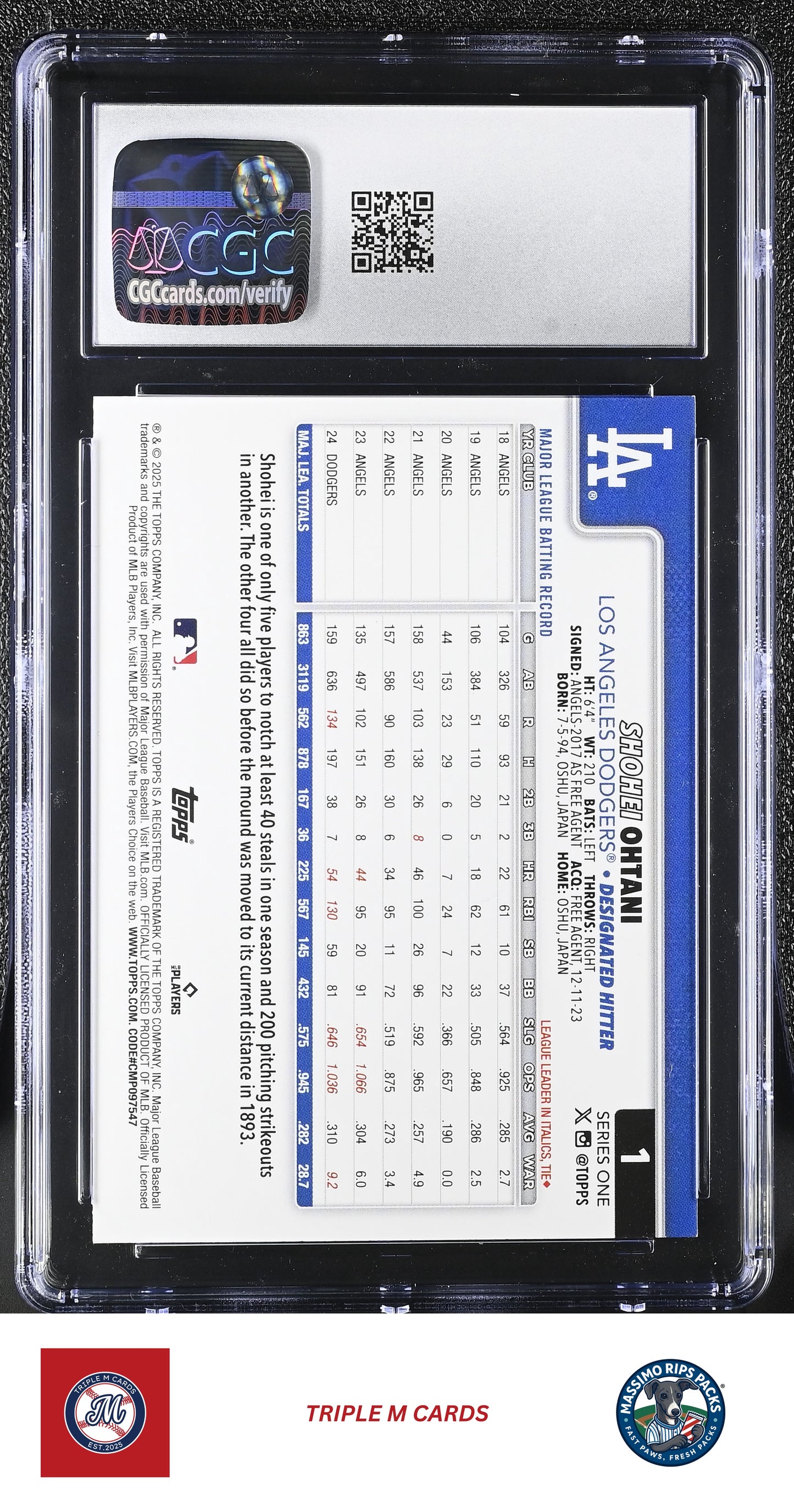 2025 Topps #1 Shohei Ohtani Spring Training CGC 9.5