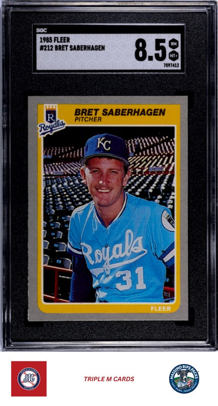1985 Fleer #212 Bret Saberhagen SGC 8.5
