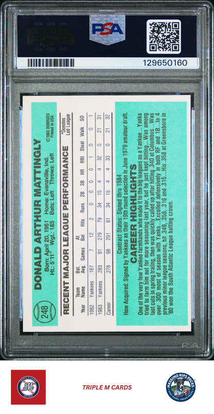 1984 Donruss #248 Don Mattingly PSA 7