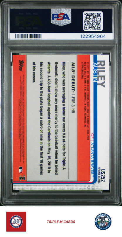 2019 Topps Update #US252 Austin Riley PSA 9