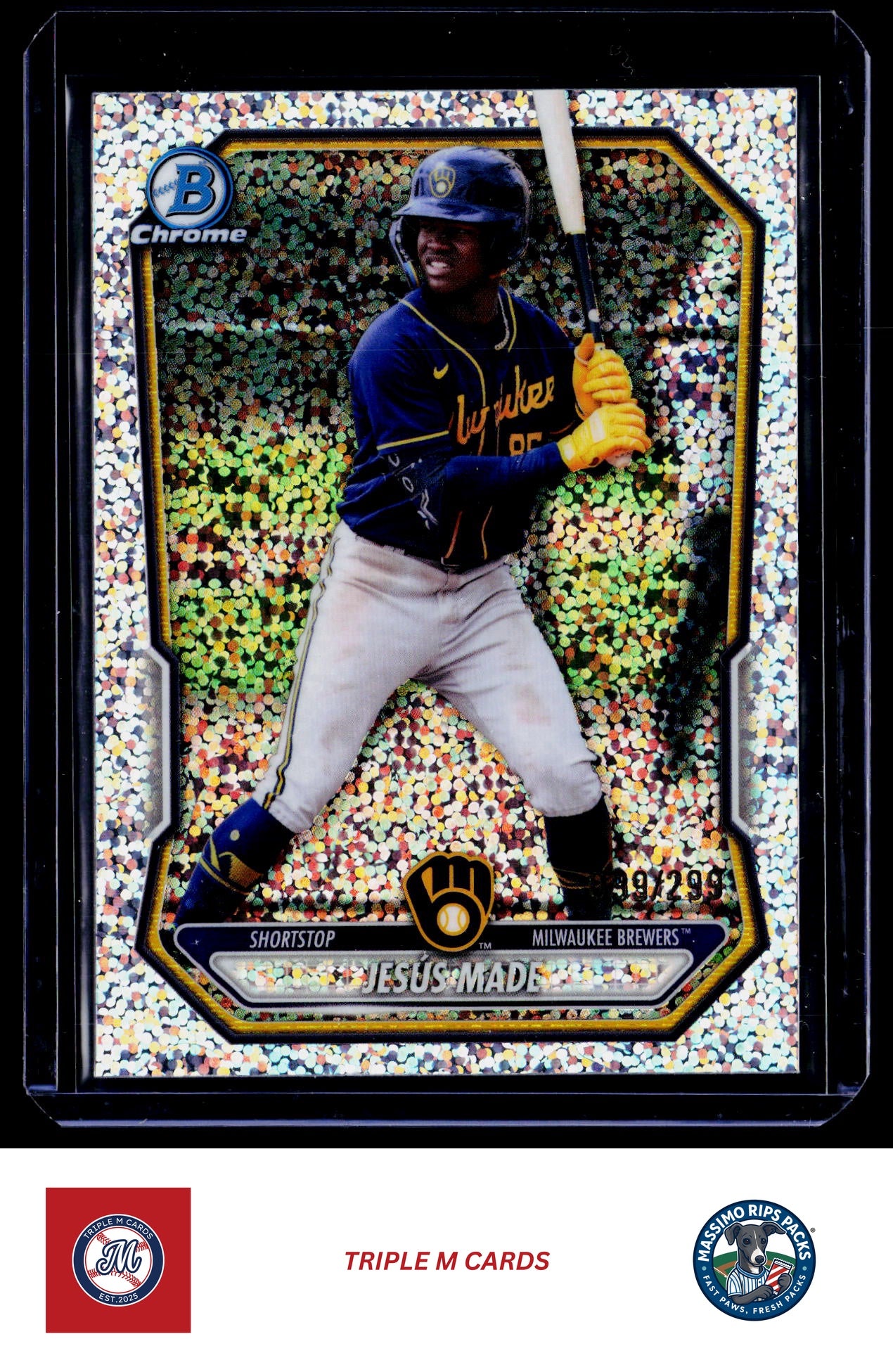 2026 Bowman #BCP-96 Jesús Made Chrome Prospects Speckle Refractor #/299
