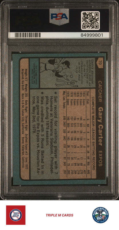 1980 Topps #70 Gary Carter PSA 7