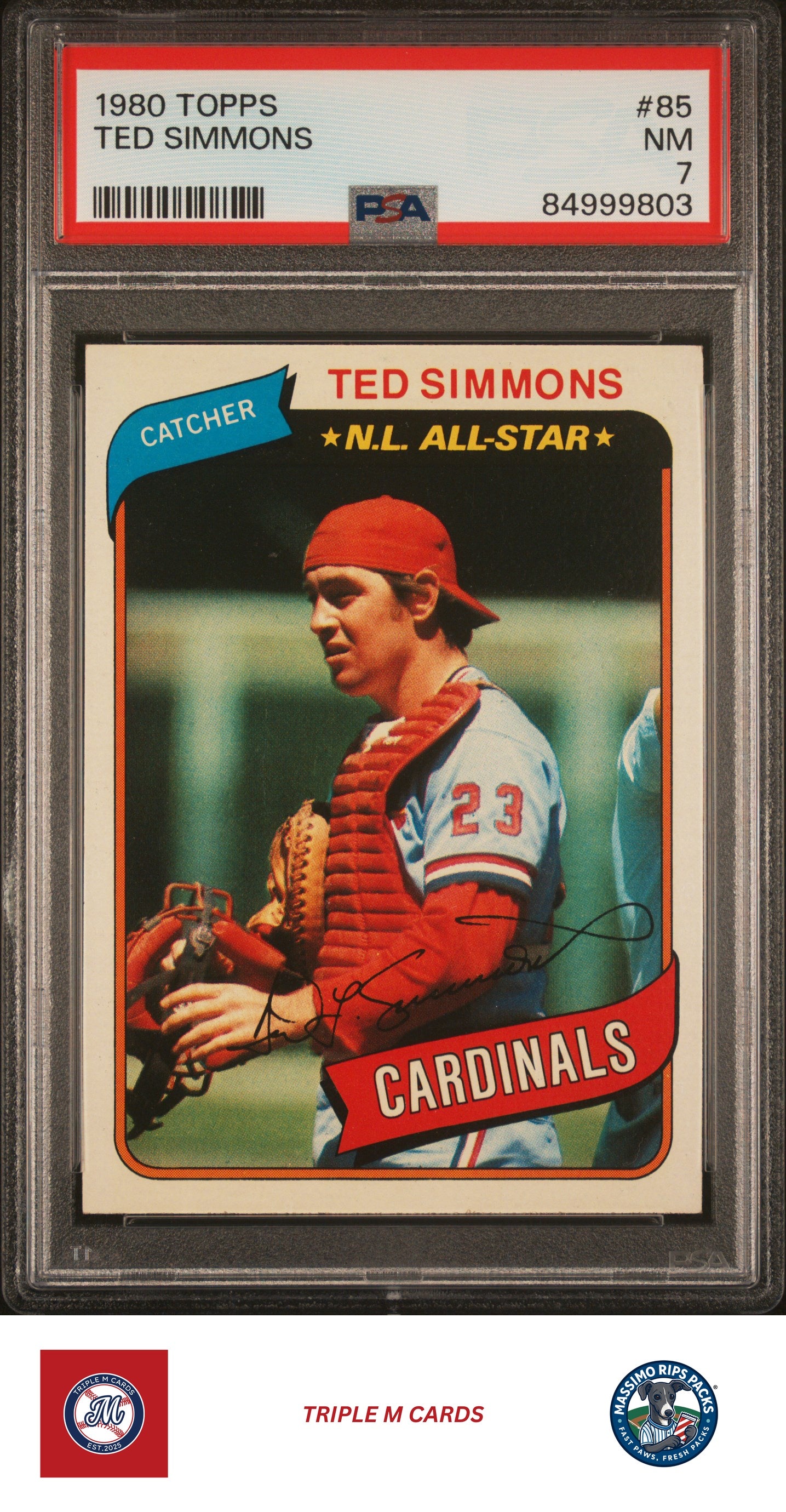 1980 Topps #85 Ted Simmons PSA 7