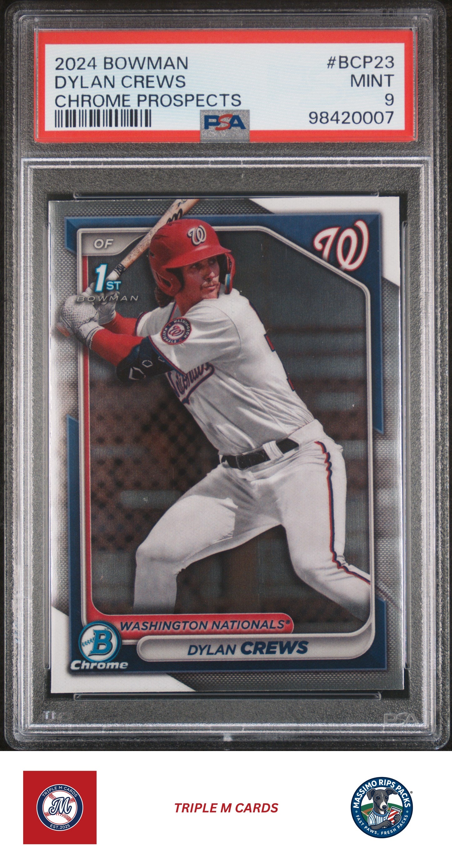 2024 Bowman #BCP-23 Dylan Crews Chrome Prospects PSA 9