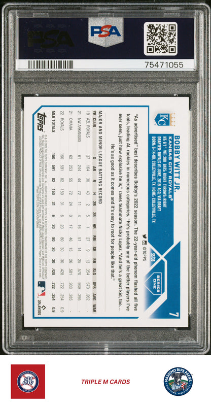 2023 Topps #7 Bobby Witt Jr. PSA 9