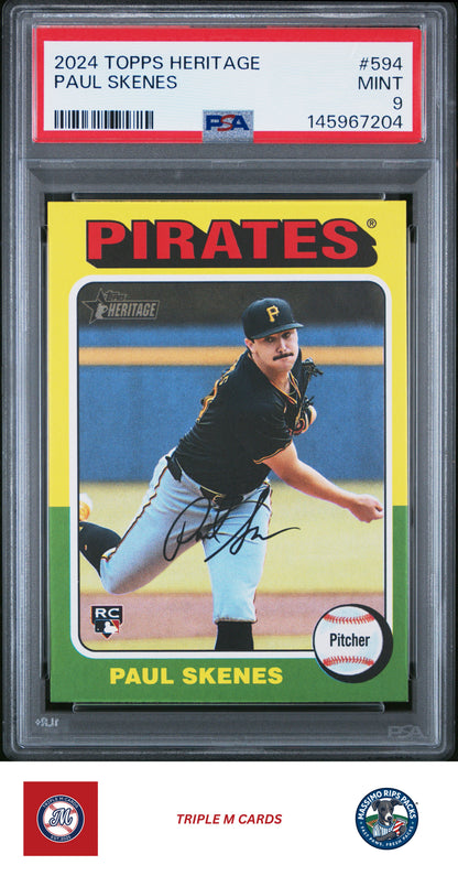 2024 Topps Heritage #594 Paul Skenes PSA 9