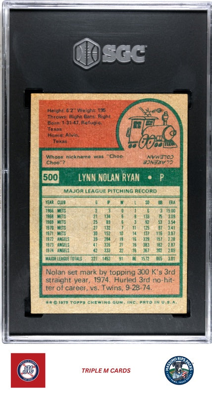 1975 Topps #500 Nolan Ryan SGC 4.5