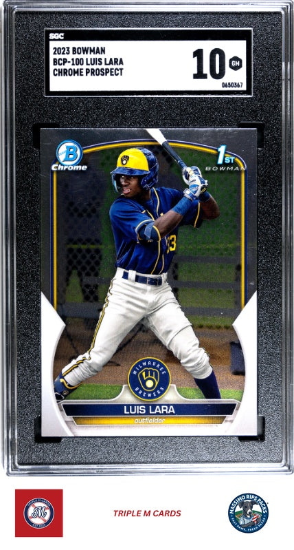 2023 Bowman #BCP-100 Luis Lara Chrome Prospects SGC 10