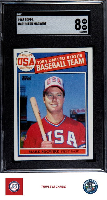 1985 Topps #401 Mark McGwire SGC 8