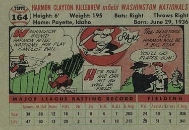 1956 Topps #164b Harmon Killebrew PSA 3